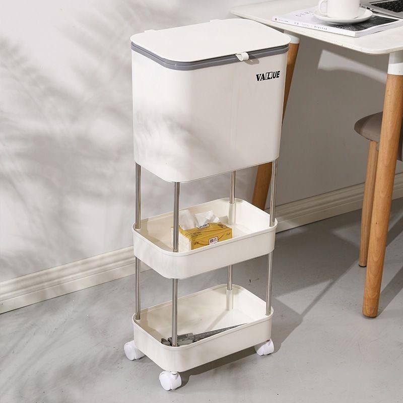 3 layer kitchen storage and trash can