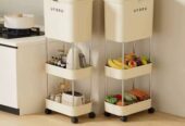 3 layer kitchen storage and trash can