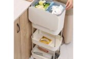 3 layer kitchen storage and trash can