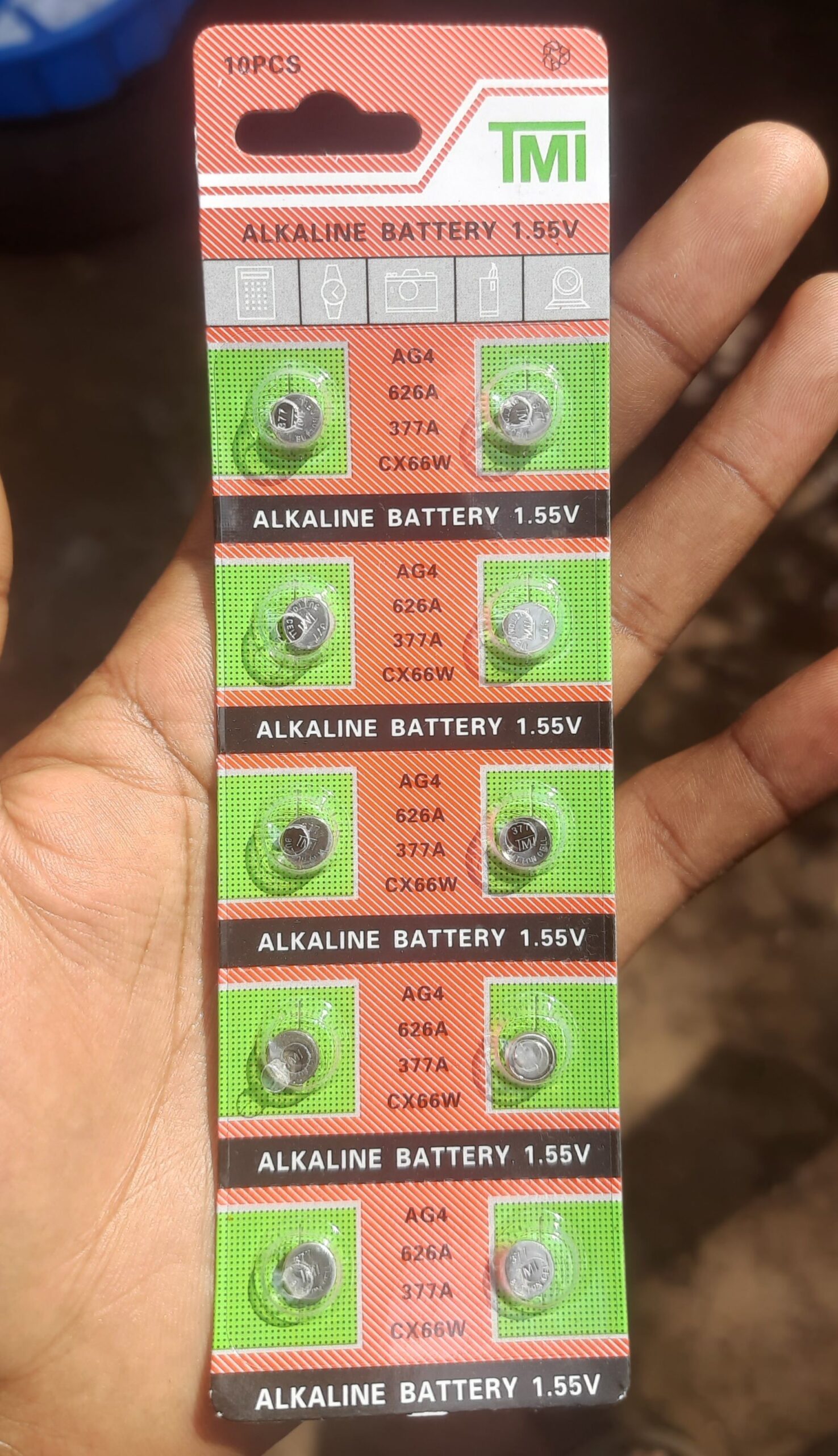 TMI brand AG4/377A button cell alkaline batteries