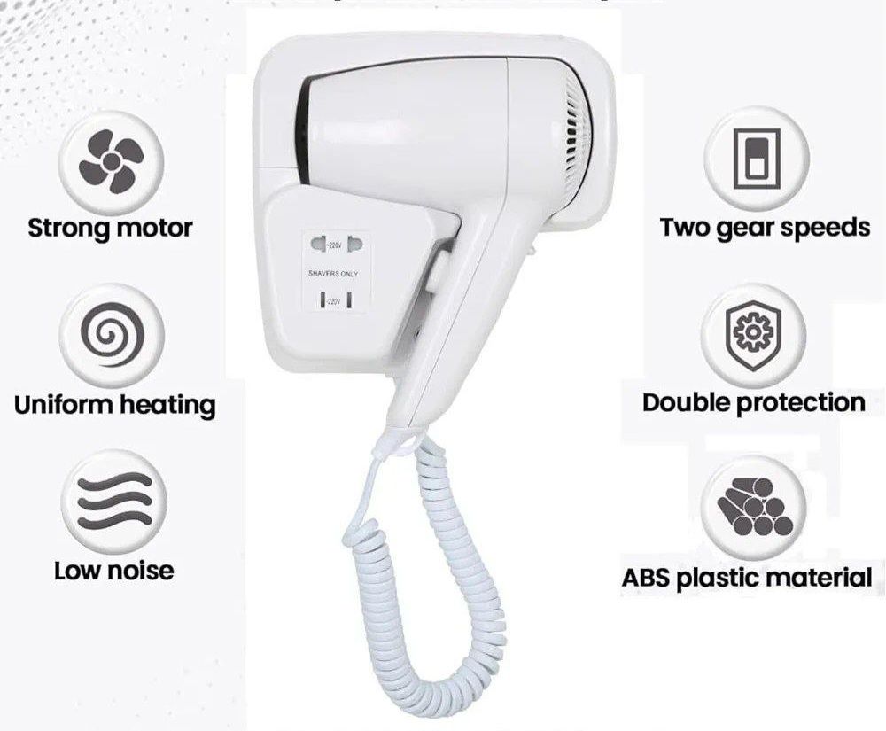 Wall mounted hair dryer