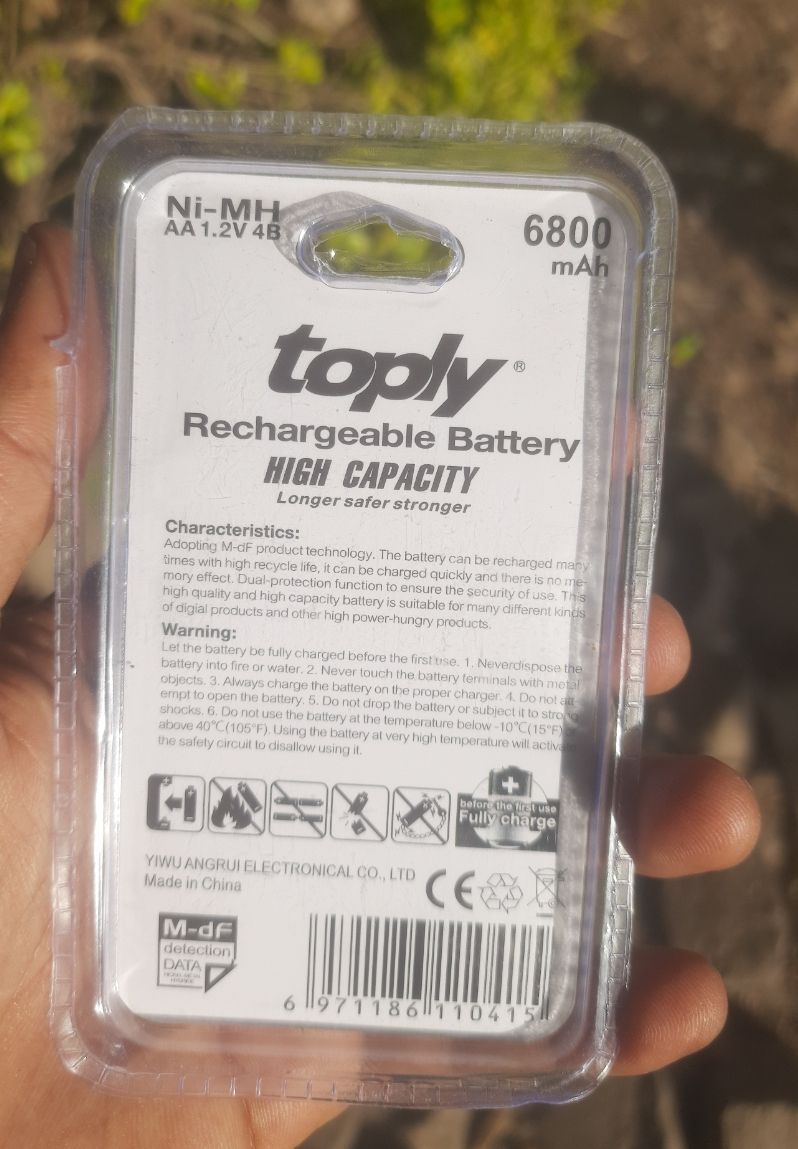 Toply Aa 6800mah High-capacity Rechargeable Batteries.