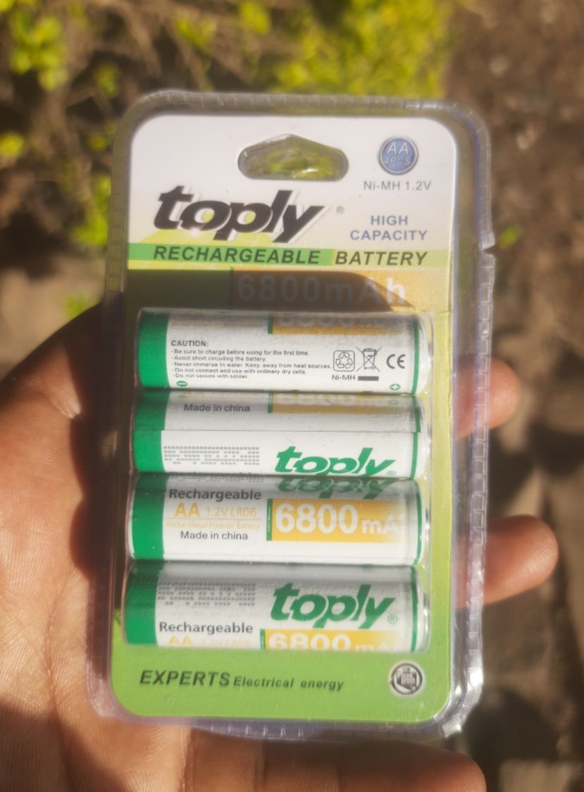 Toply Aa 6800mah High-capacity Rechargeable Batteries.