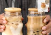 Modern glass coffe cup