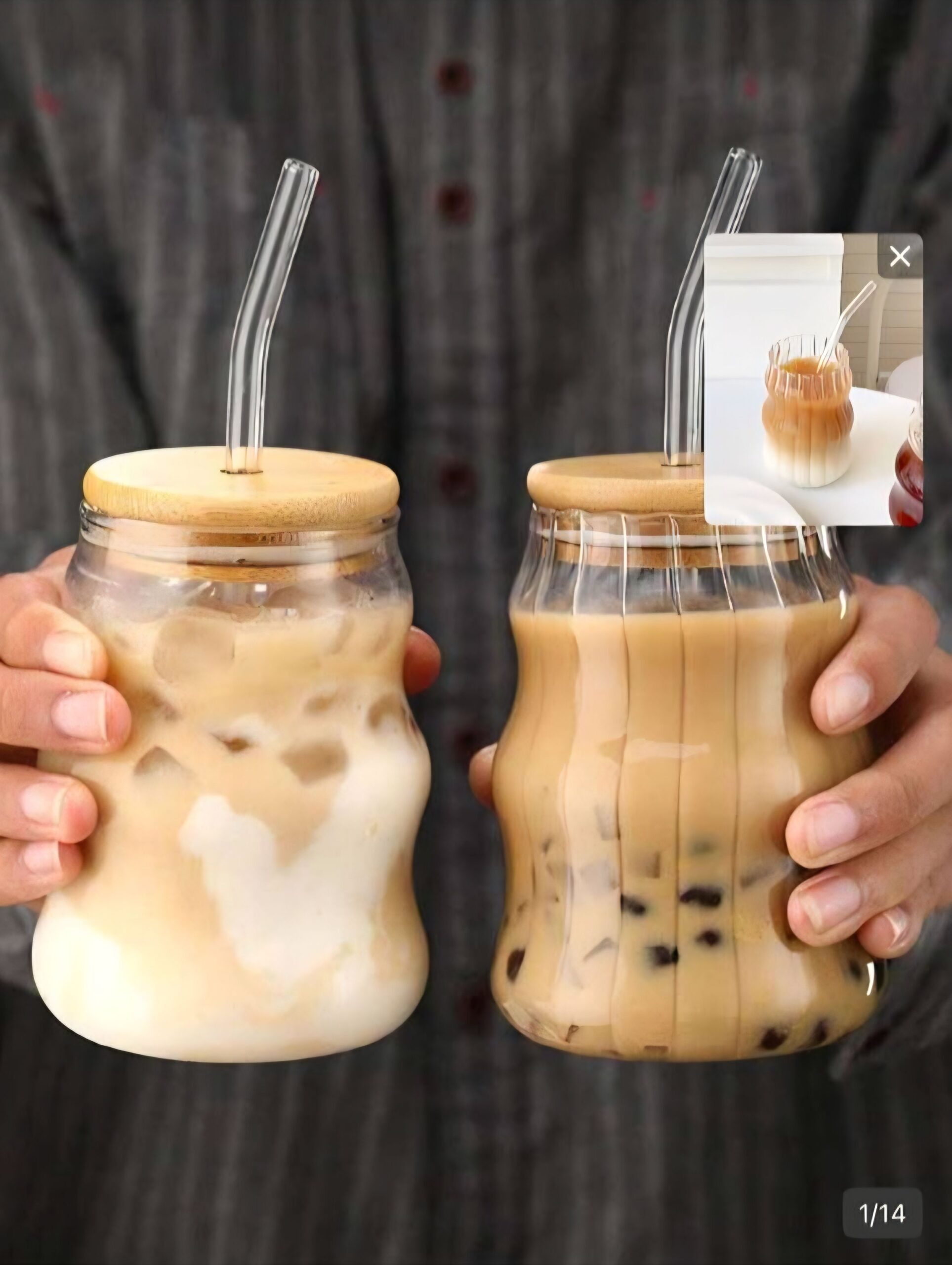 Modern glass coffe cup